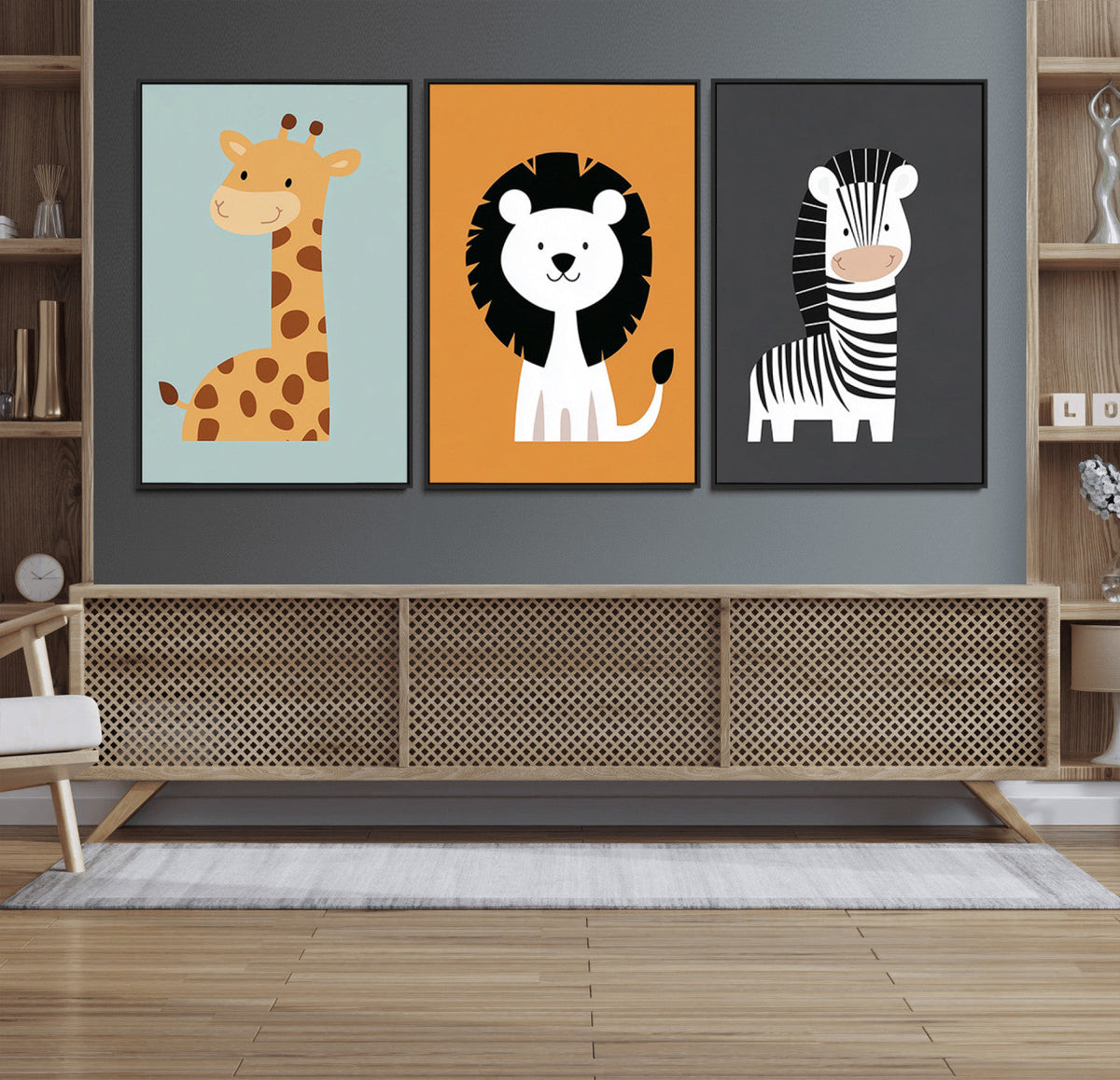 Boho Jungle Animal Nursery Wall Art Prints – Safari Decor