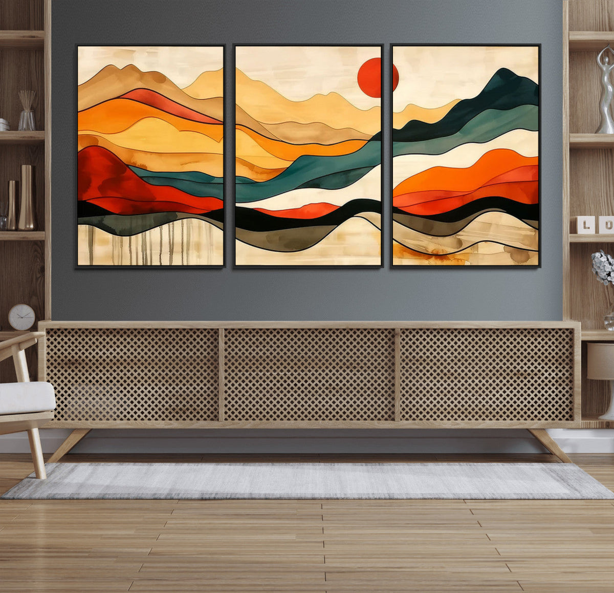 Mid Century Wall Art Print - Abstract Woodland Print -