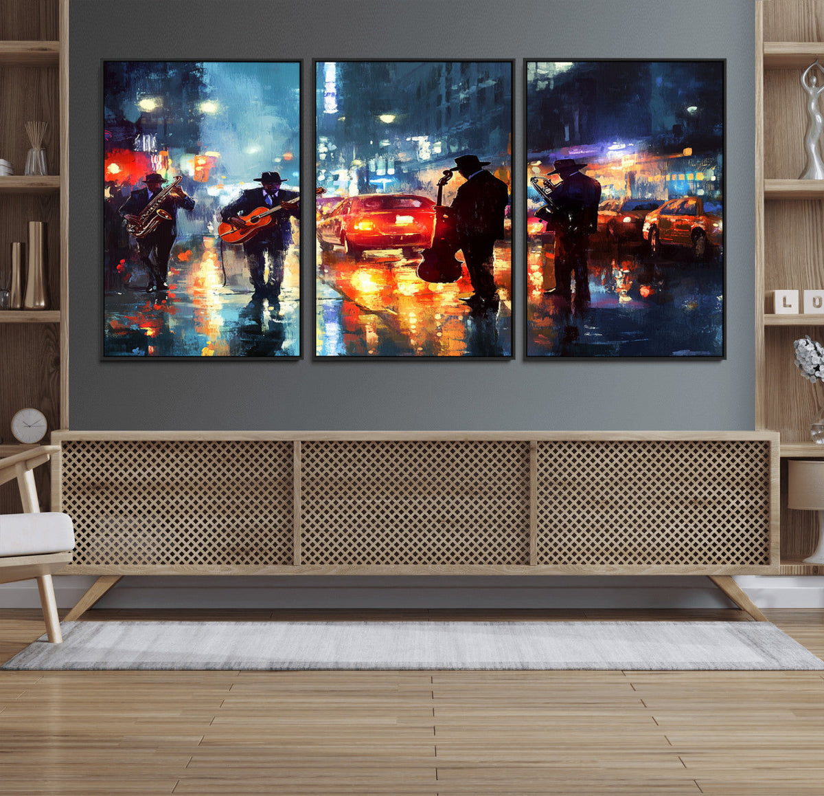 African American Jazz Canvas Wall Art Print – Abstract Music