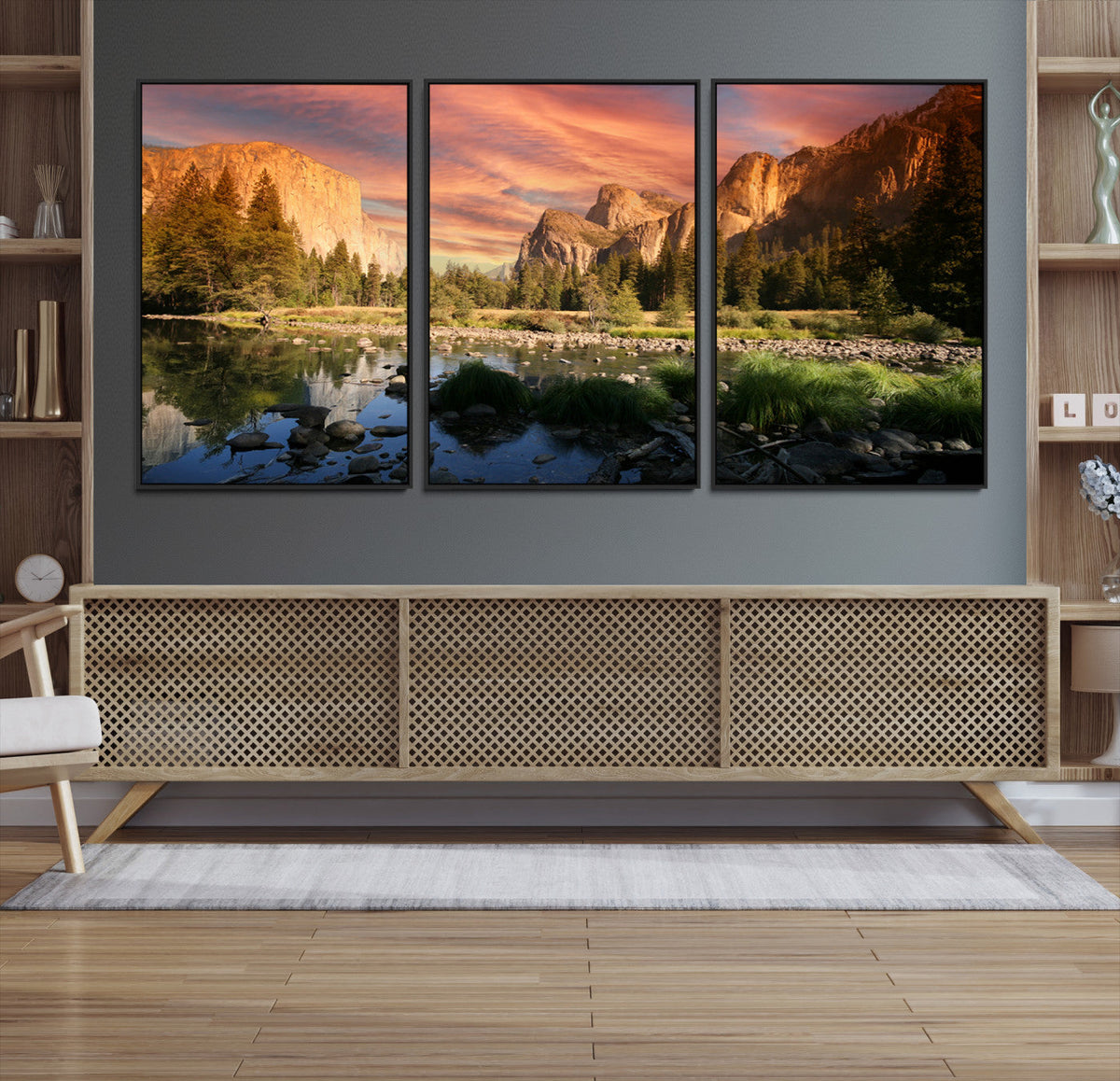 Yosemite Valley Wall Art, El Capitan Sunset Canvas Print,