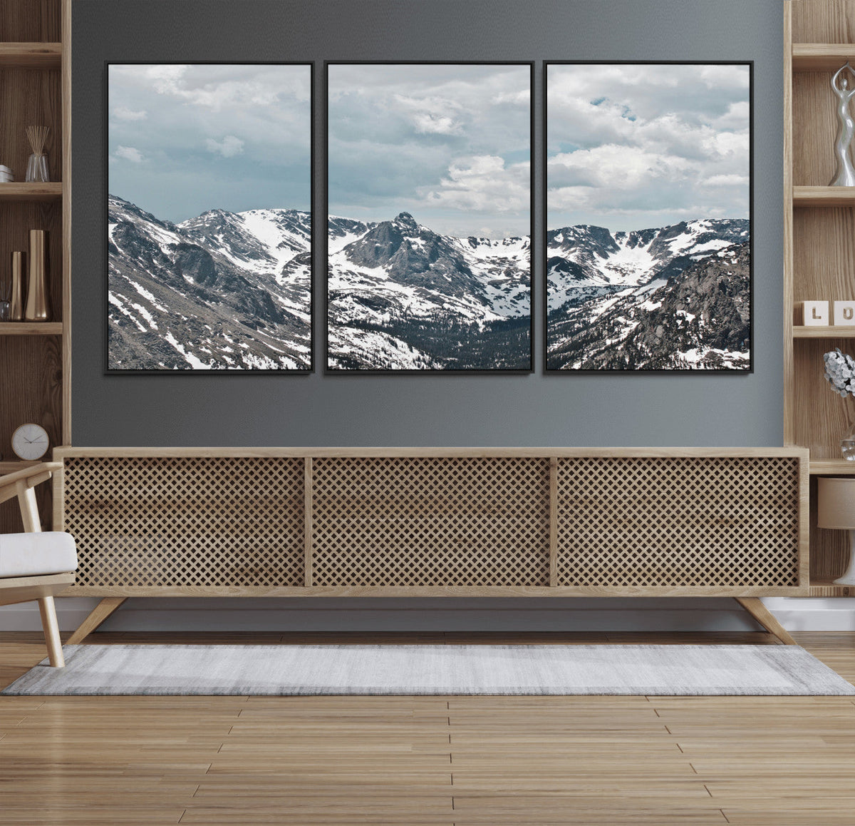 Snowy Peaks Wall Art Canvas Print – Alpine Wilderness