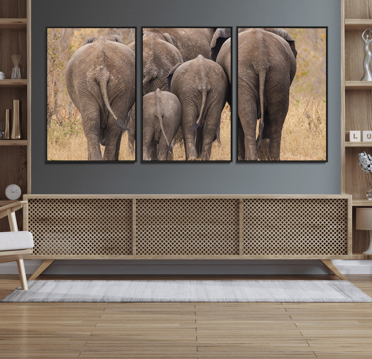 Wild Elephant Wall Art Canvas Print