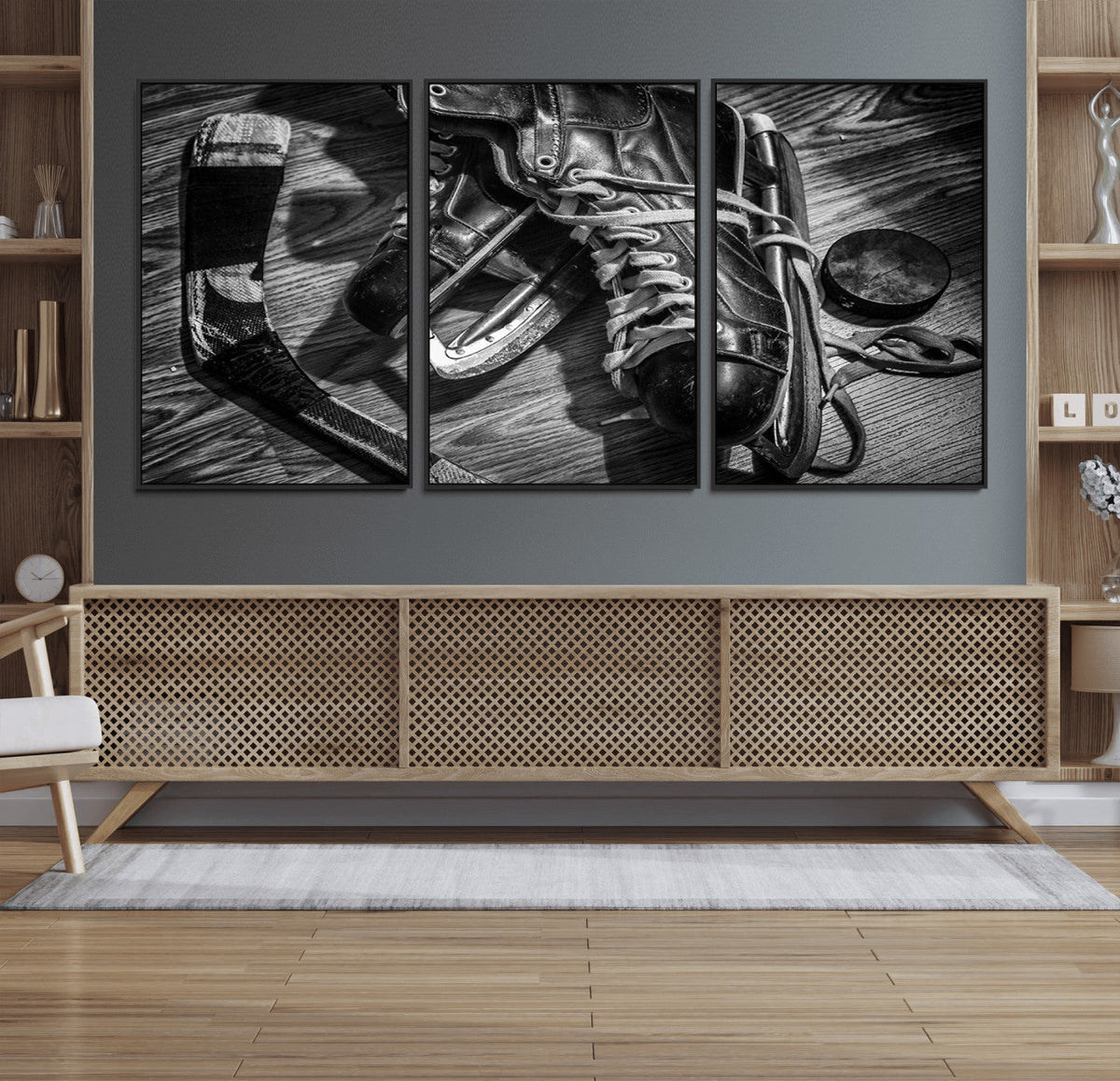 Old Pair of Mens Skates Wall Art Canvas, Men Skates Wall Art