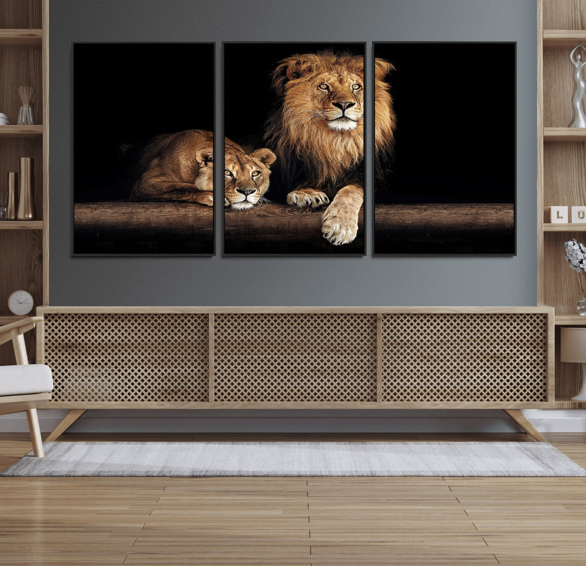 Lion Canvas Wall Art – Majestic Animal Print Artwork for