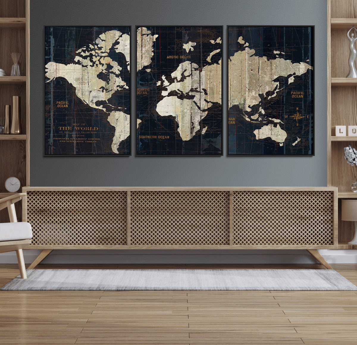 Antique Old World Map Wall Art Canvas Print