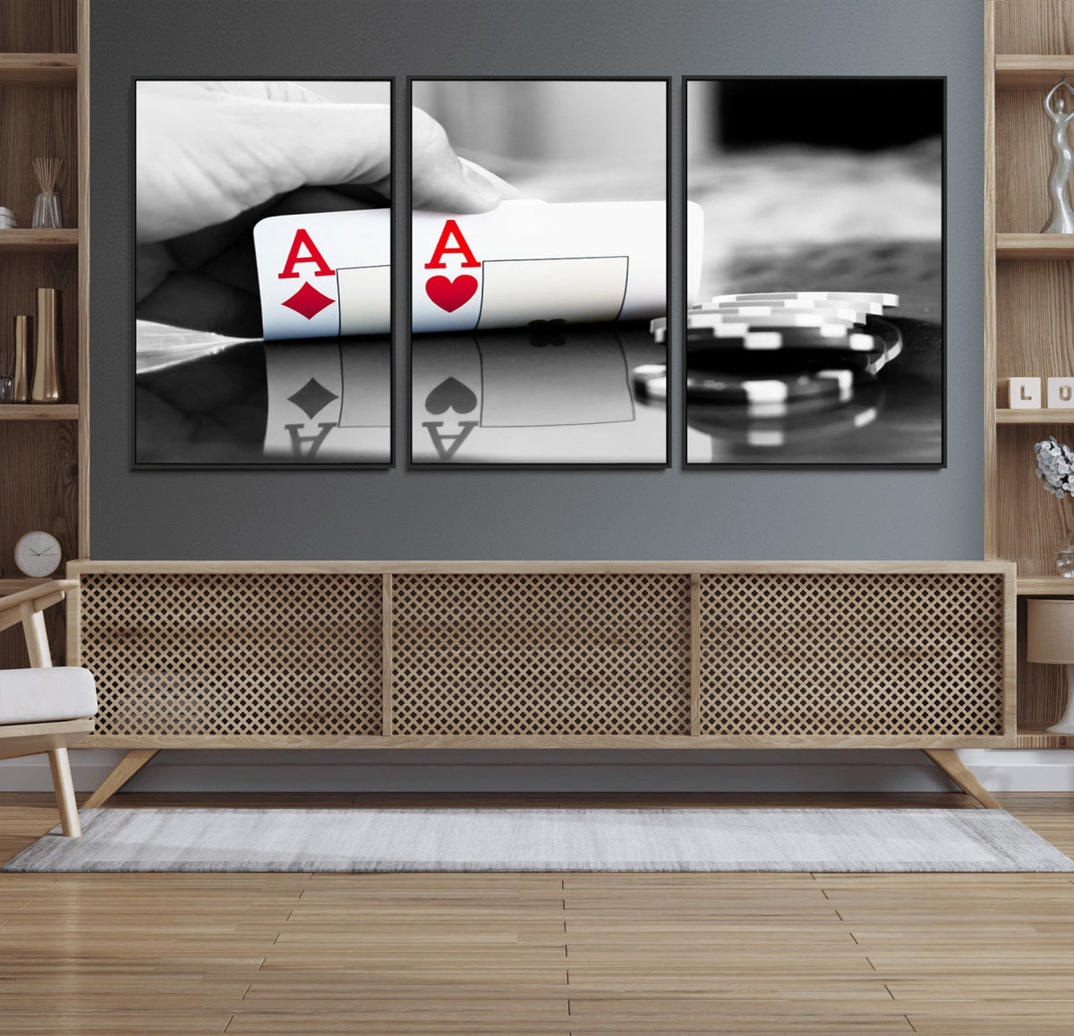 Aces Poker Art Poker Game Wall Art Canvas Print