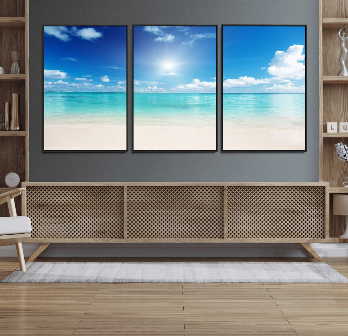 Blue Ocean Wall Art Canvas Print - Tranquil Ocean Paradise