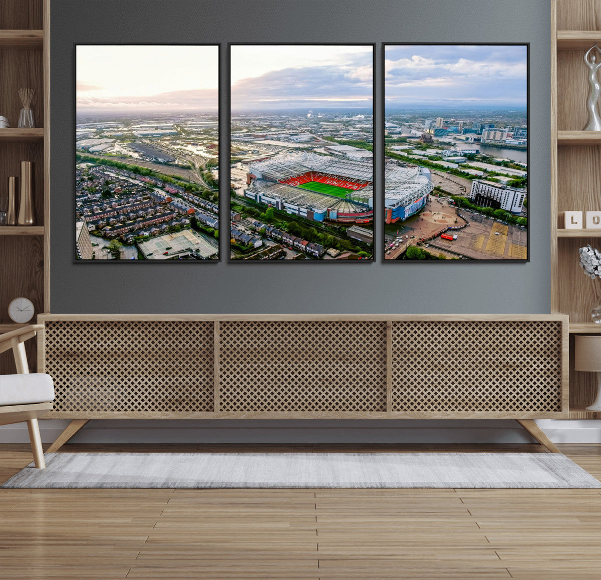 Old Trafford Manchester United Stadium Wall Art Canvas Print