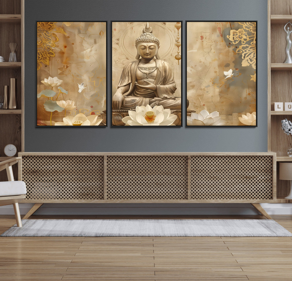 Buddha Wall Art Canvas Print, Buddha Meditation Room Decor,