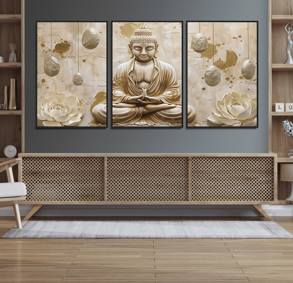 Serene Buddha Wall Art | Yoga Room Decor and Meditation Wall