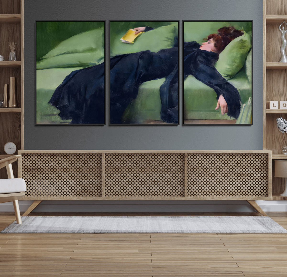 Decadent Girl by Ramon Casas Wall Art Canvas Print, Framed