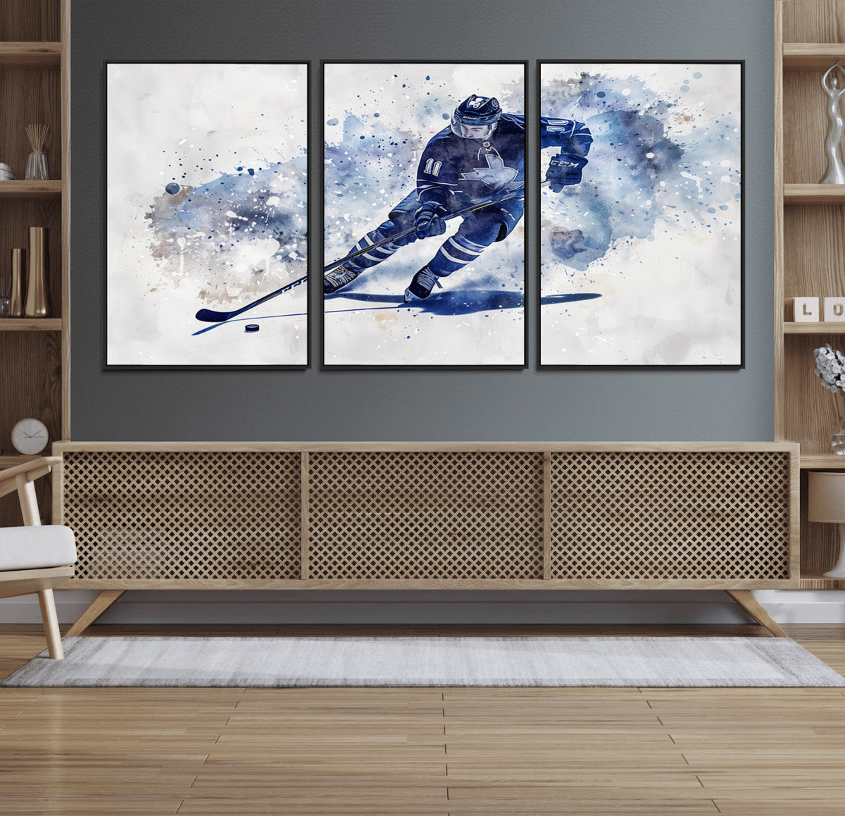 Hockey Player Wall Art Canvas Print - Sports-Inspired