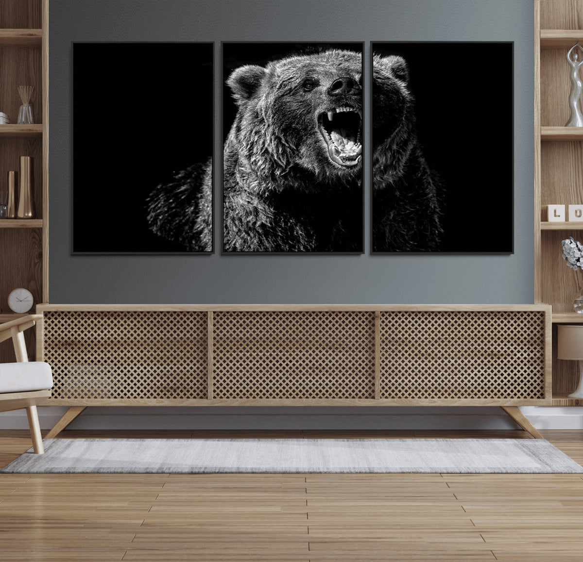 Bear Canvas Print | Wildlife Wall Art for Cabin Decor |