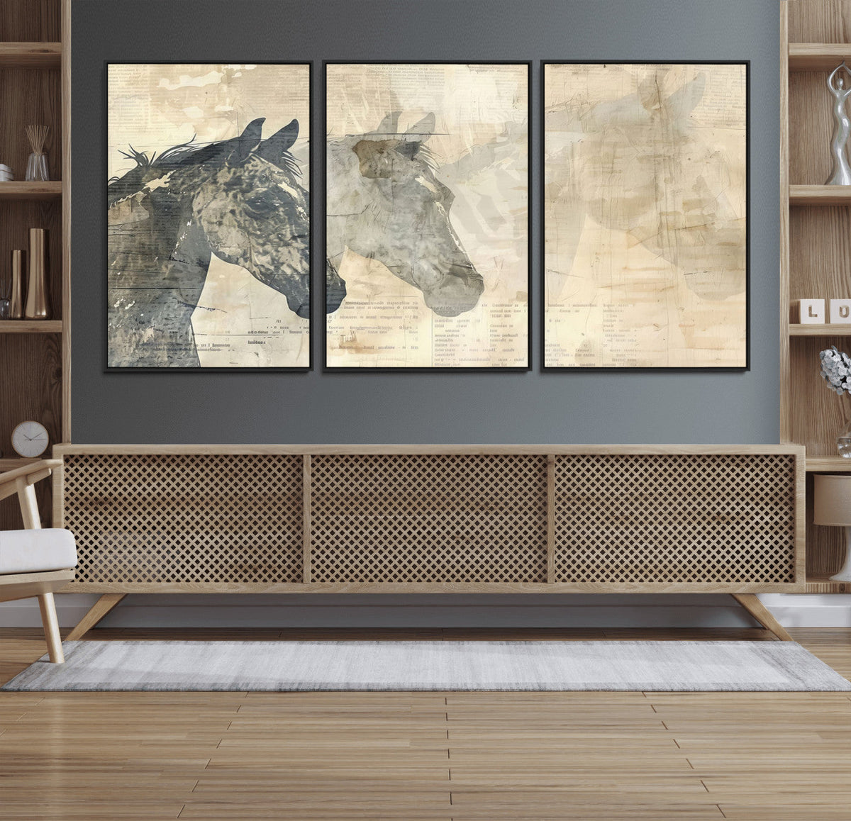 Abstract Horse Canvas Print | Modern Farmhouse Wall Art |