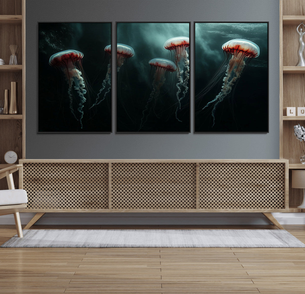 Abstract Jellyfish Wall Art Canvas Print