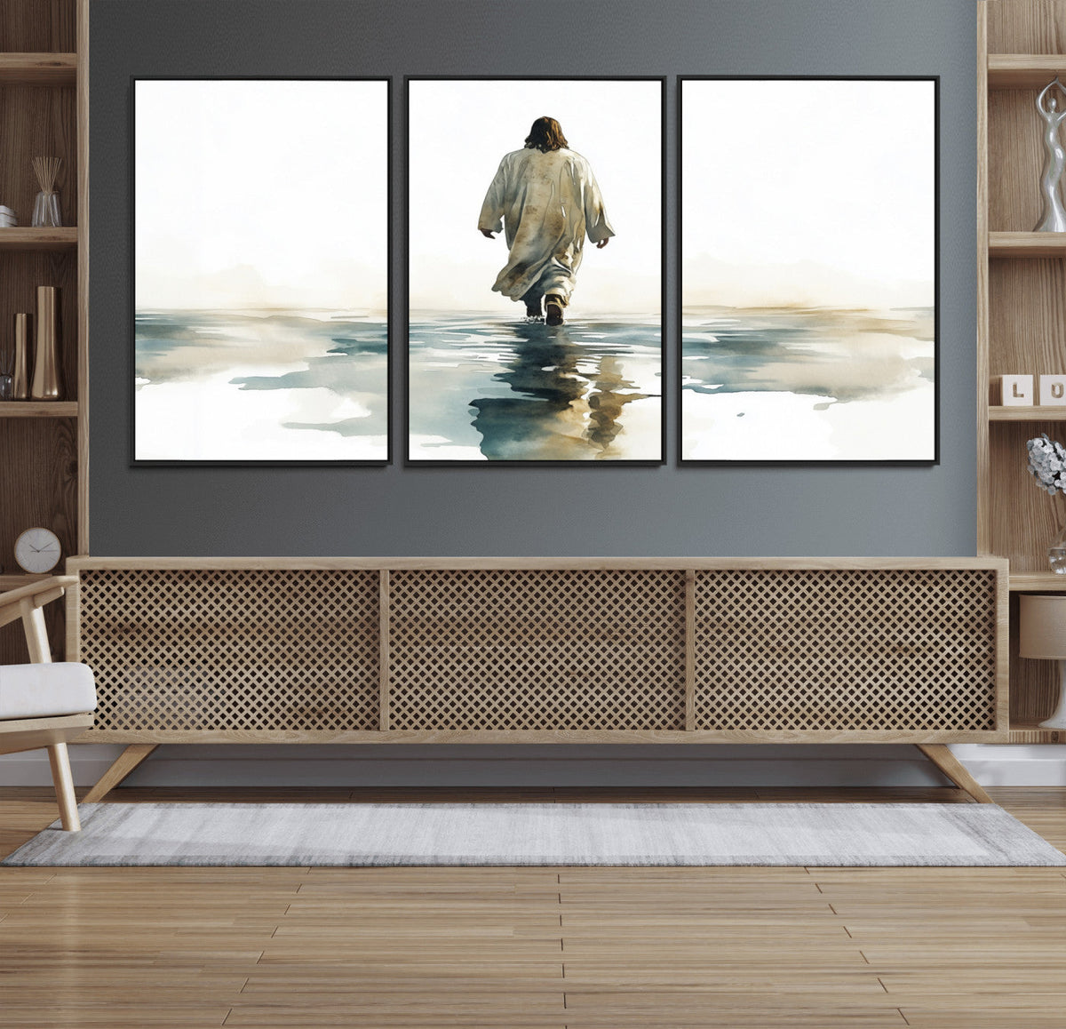 Abstract Jesus Wall Art Canvas Print, Christian Wall Art,