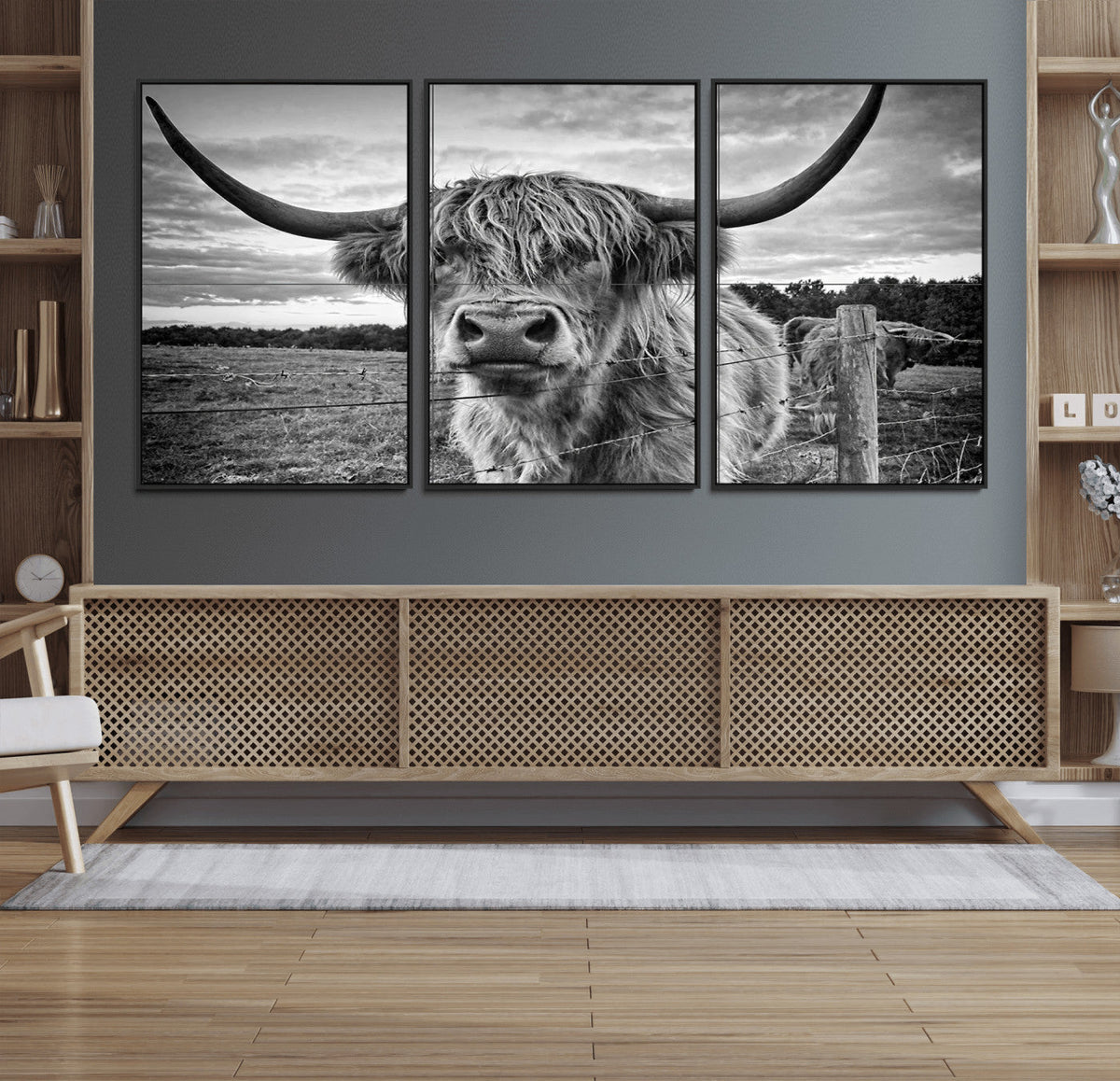 Scottish Highland Cow Wall Art Canvas Print | Ready to Hang