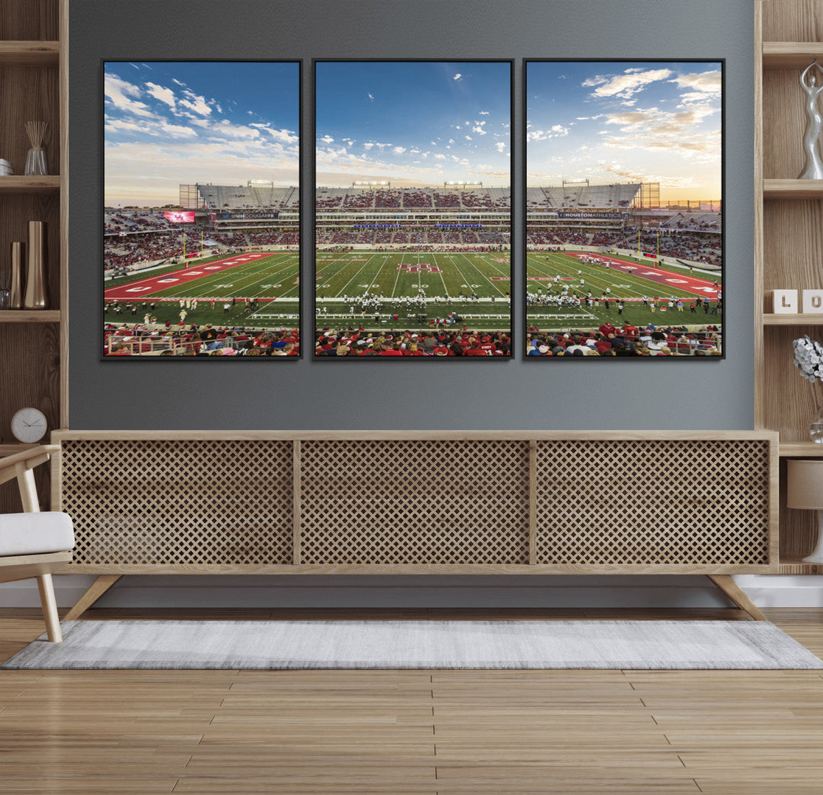 Framed Houston Cougars Football Team Print - Houston TDECU