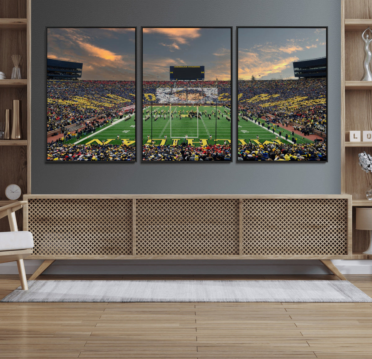 University of Michigan Wolverines Print Canvas, Football