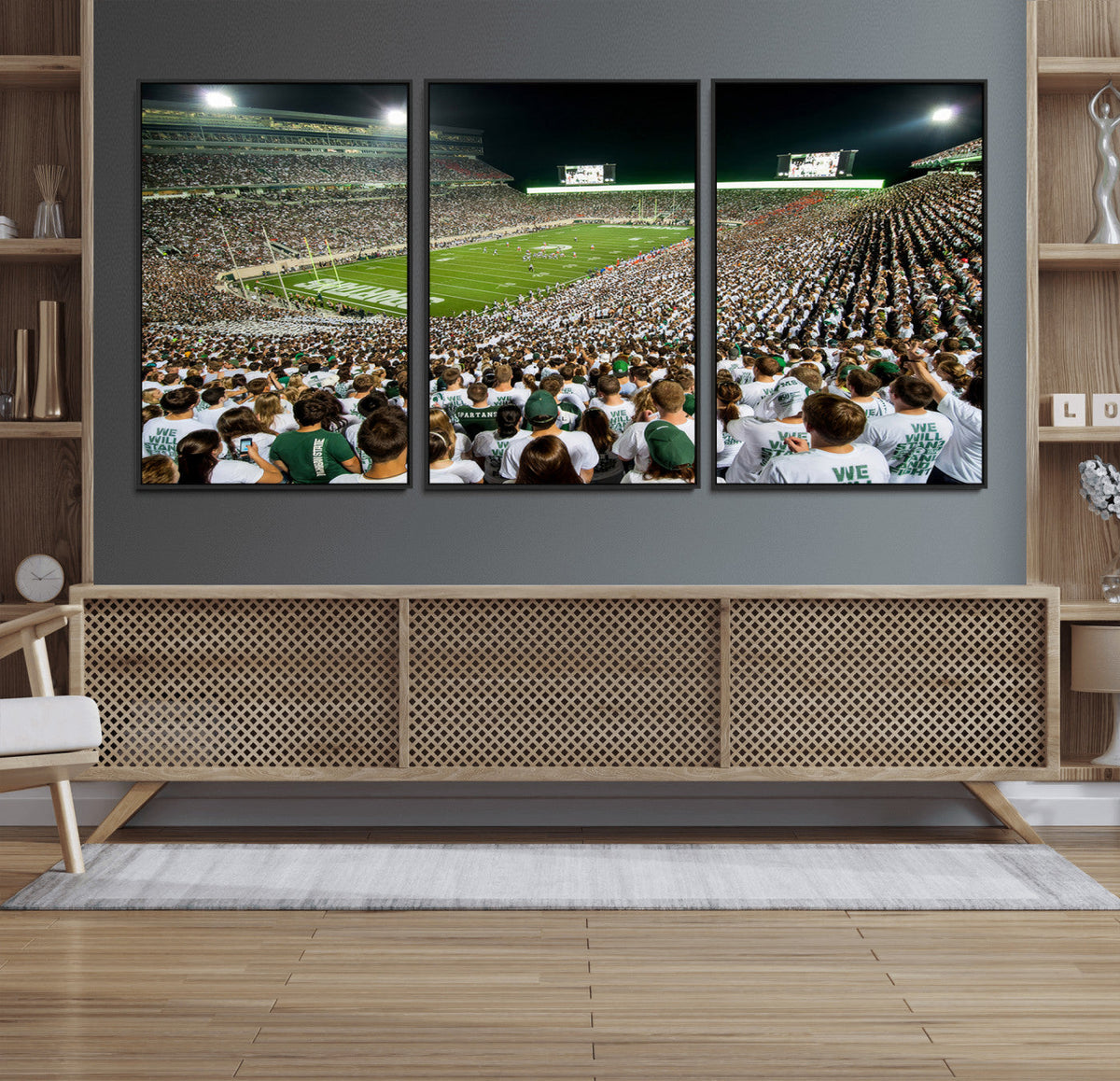Michigan State Spartans Football Canvas Print - East Lansing