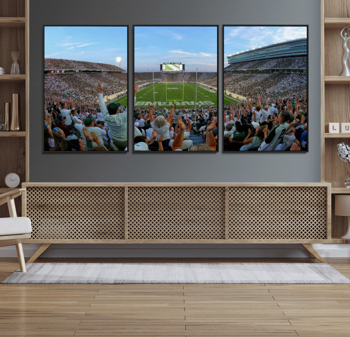 Michigan State Spartans Football Team Art Print - East