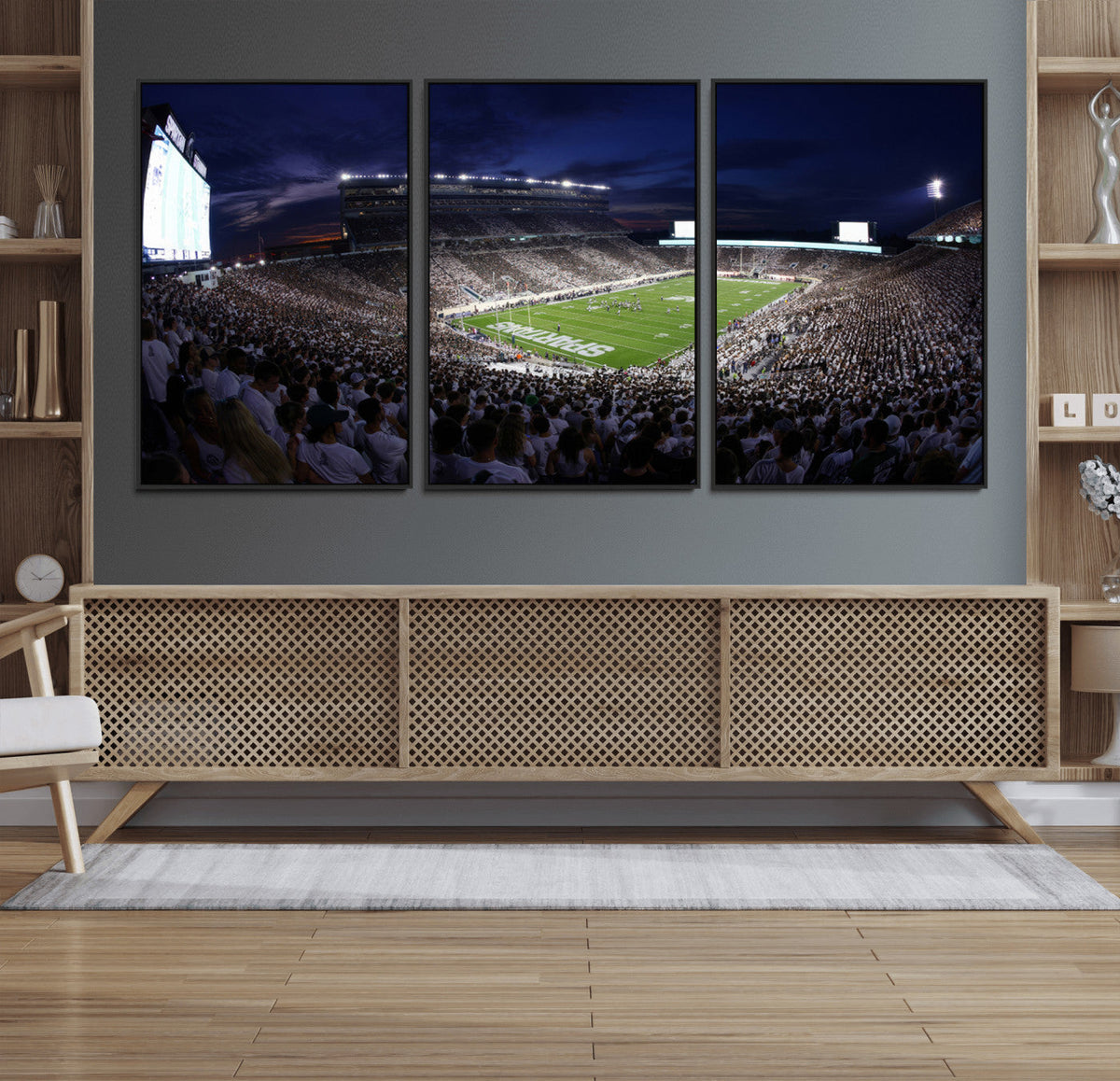Michigan State Spartans Canvas, Framed Football Team Print -