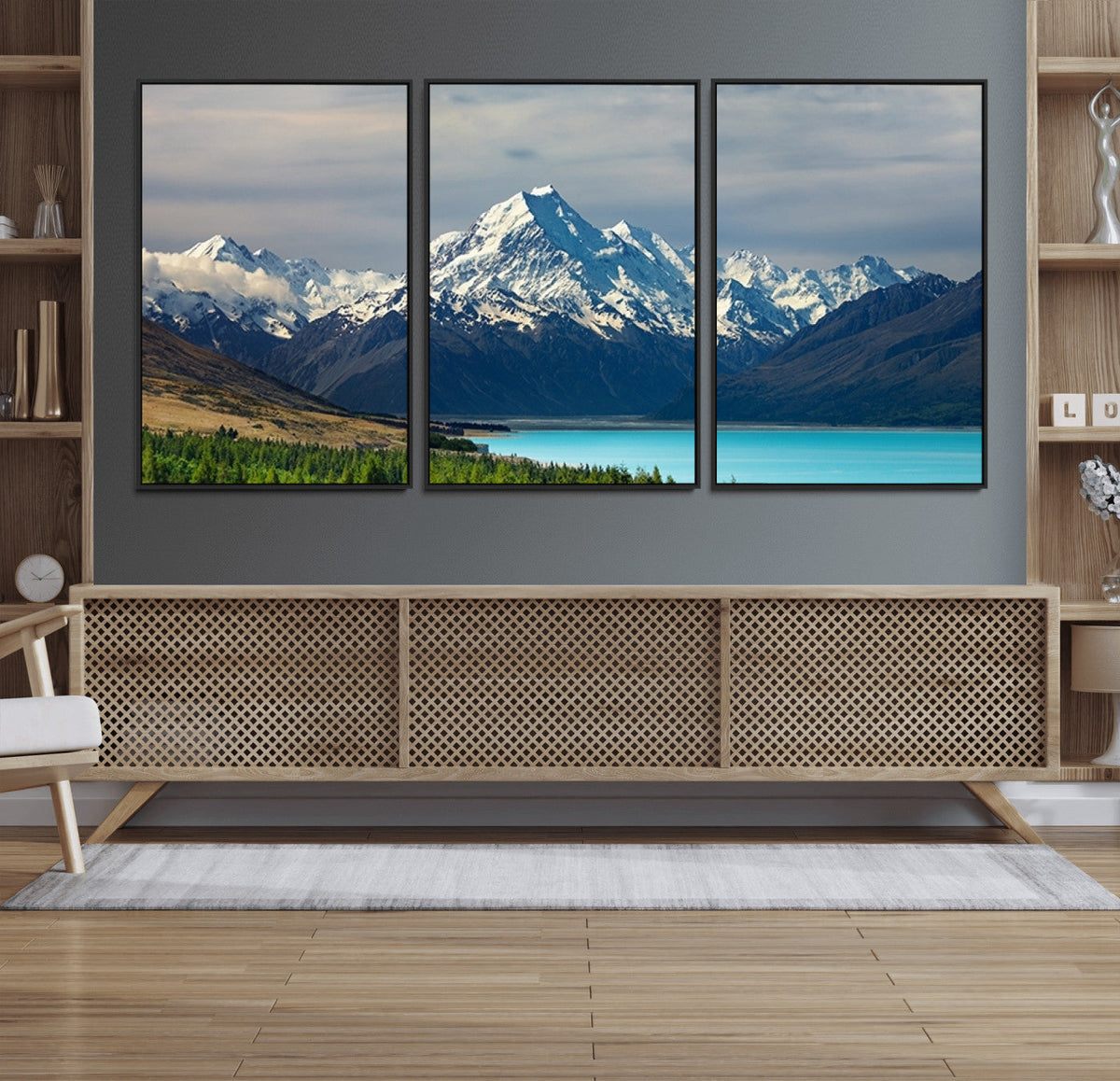 Mount Cook and Lake Pukaki Canvas Wall Art Print – Majestic