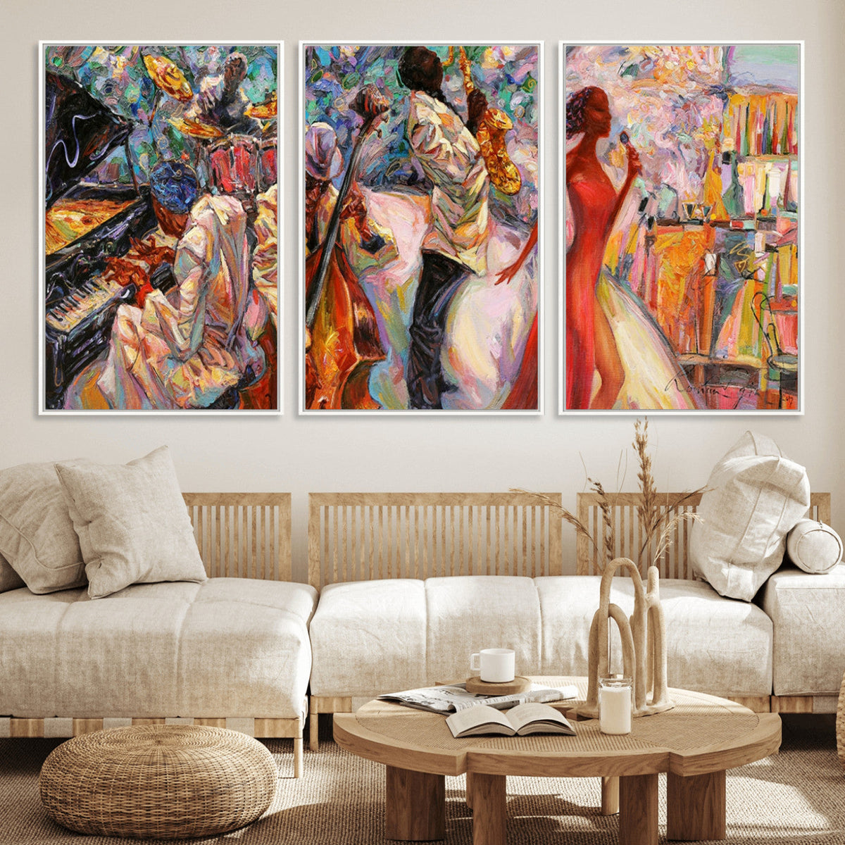 Abstract Afro American Jazz Canvas Wall Art | Music-Inspired