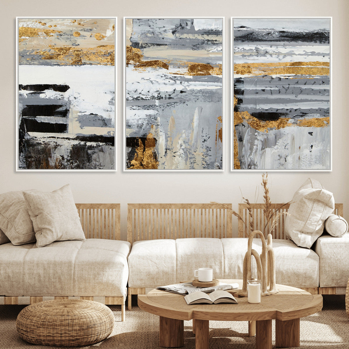 Abstract Painting Canvas Wall Art Print Paint Drip Art Brush