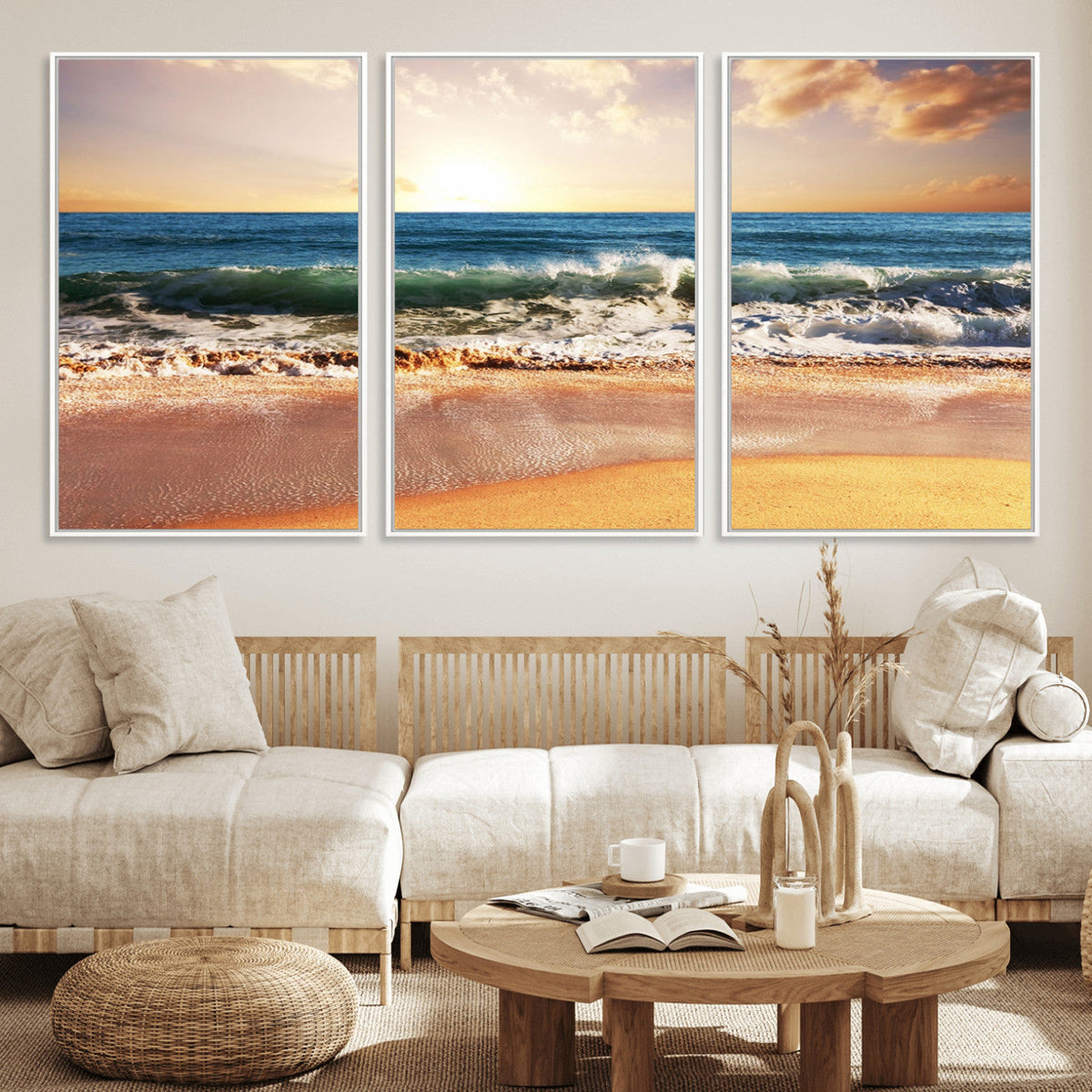 Serene Beach Path Canvas Art, Giclee Canvas Print with