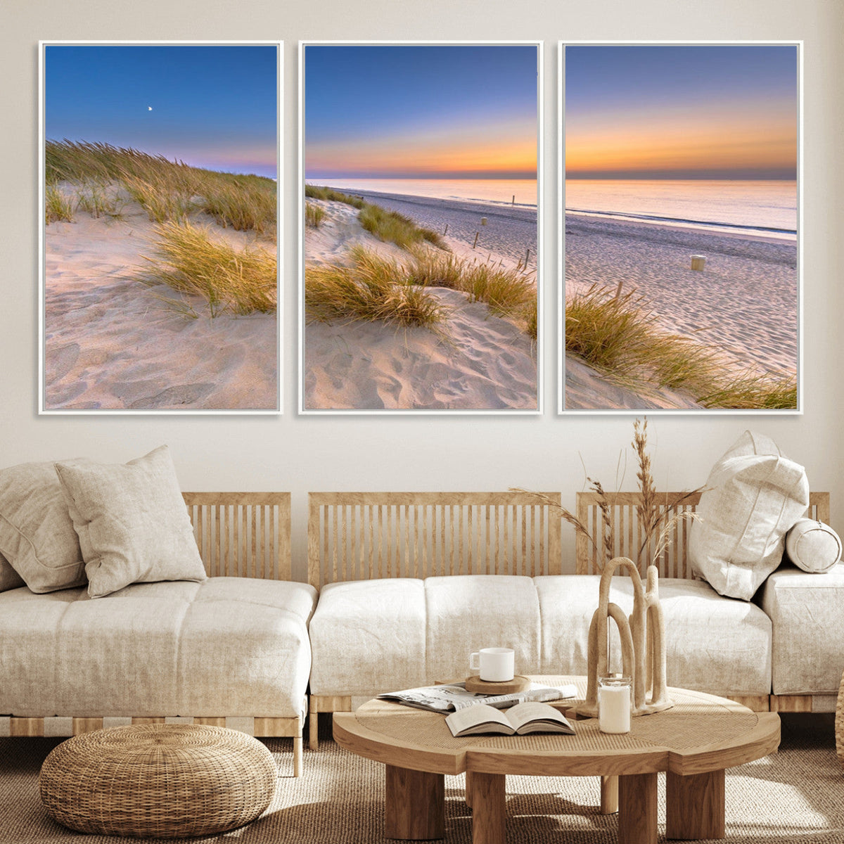 Sunrise On The Beach Wall Art Canvas Print