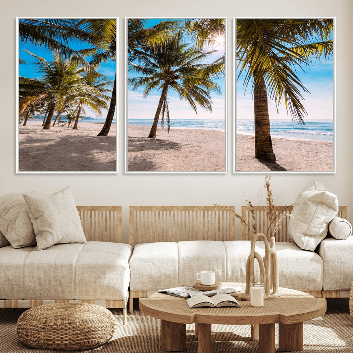 Palm Beach Tropical Island Wall Art Canvas Print