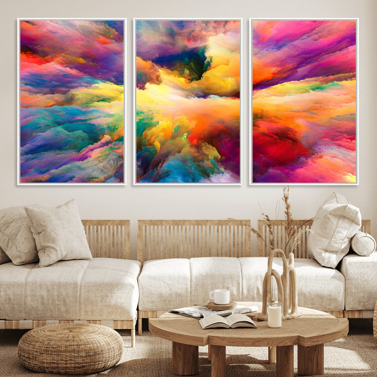 Blazing Vibrant Colors Cloud Wall Art Canvas Print