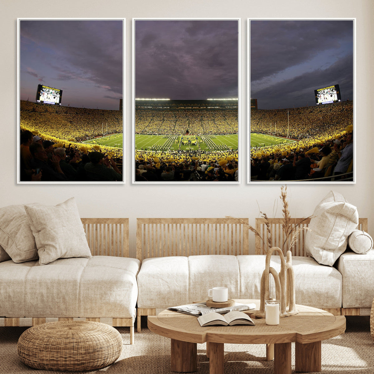 Michigan Wolverines Print - Michigan Stadium Wall Art Canvas