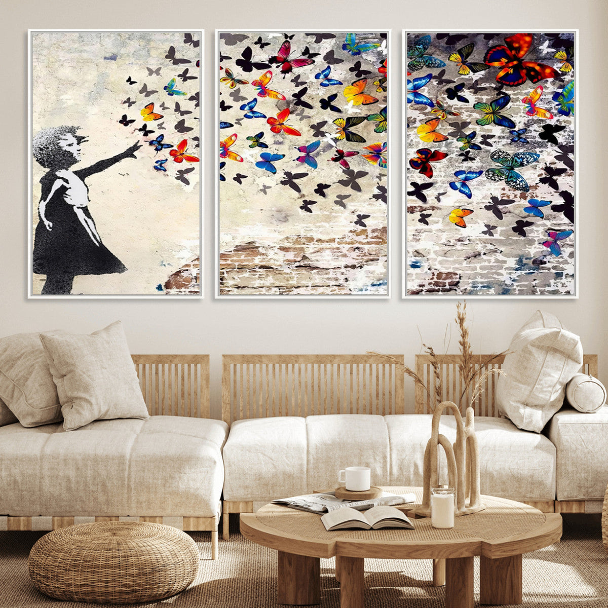 Banksy Graffiti Wall Art Canvas Print: Girl Releasing