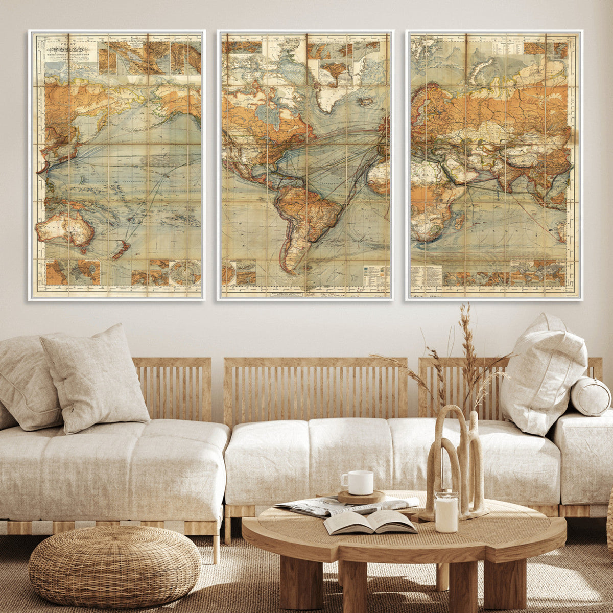 Push Pin World Map Canvas Print – Travel Tracker Wall Art