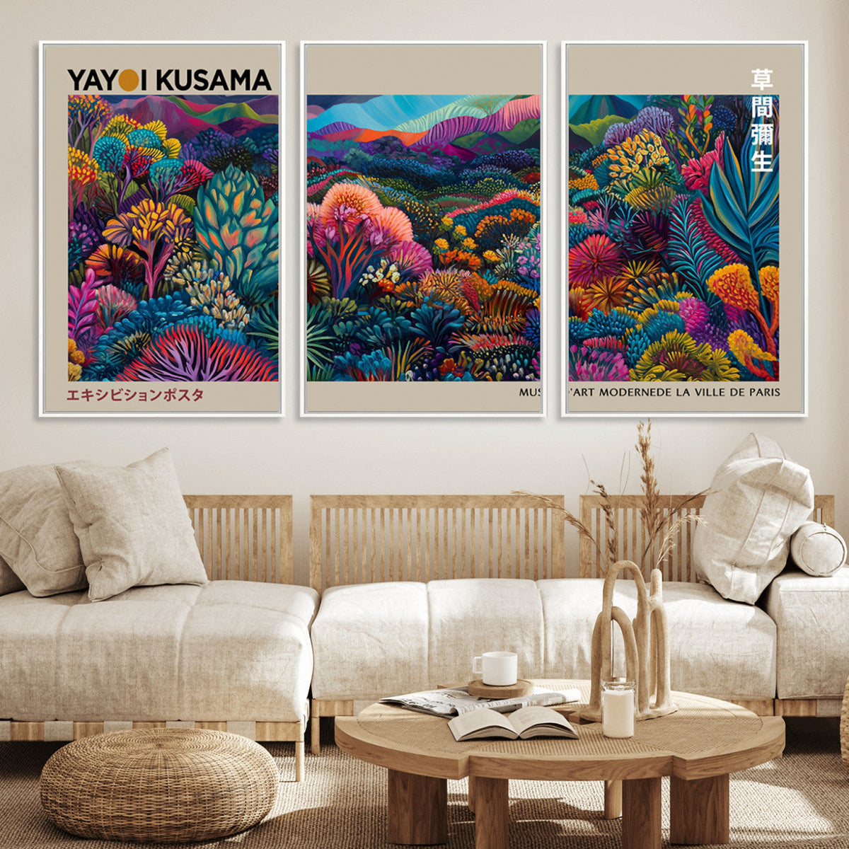 Framed Japanese 1986 Wall Art Print, Yayoi Kusama 1986 Wall