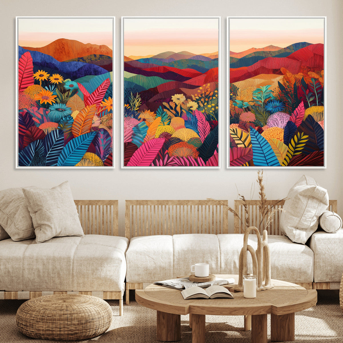 YAYOI KUSAMA Abstract Print - Landscape Canvas Wall Art