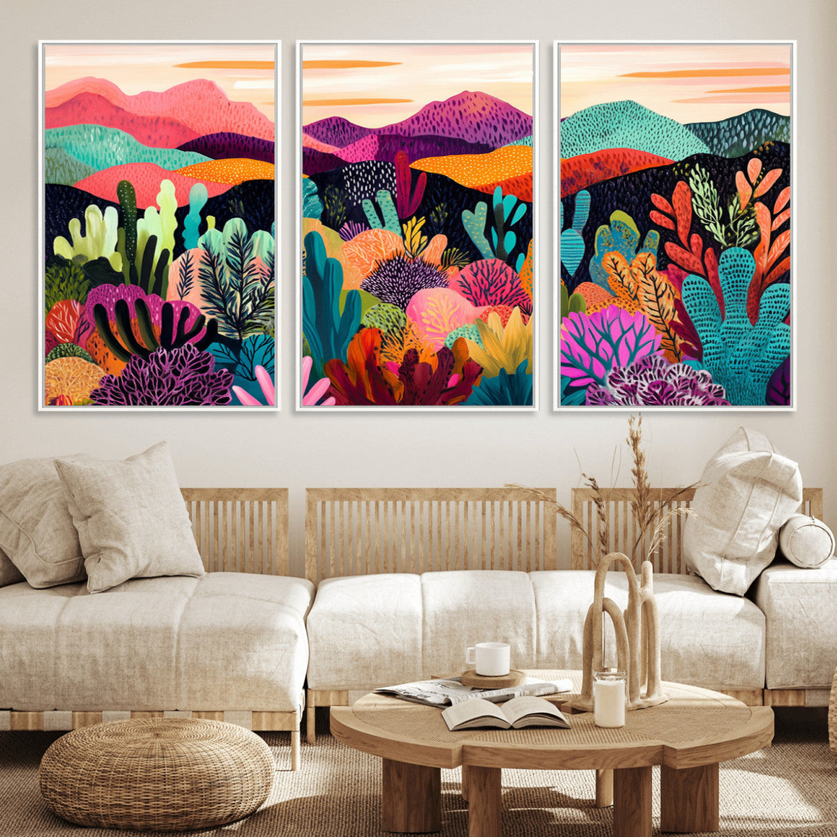 Abstract Kusama Print - Landscape Canvas Wall Art Print -