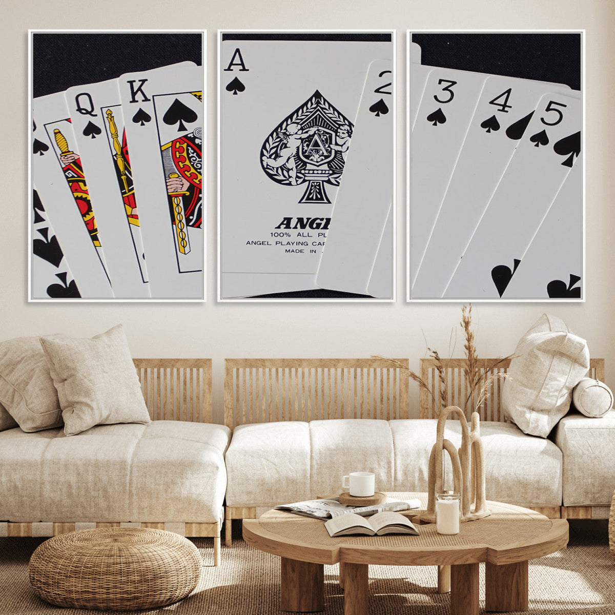 Poker Wall Art - Playing Cards Canvas Wall Art Print - Ace