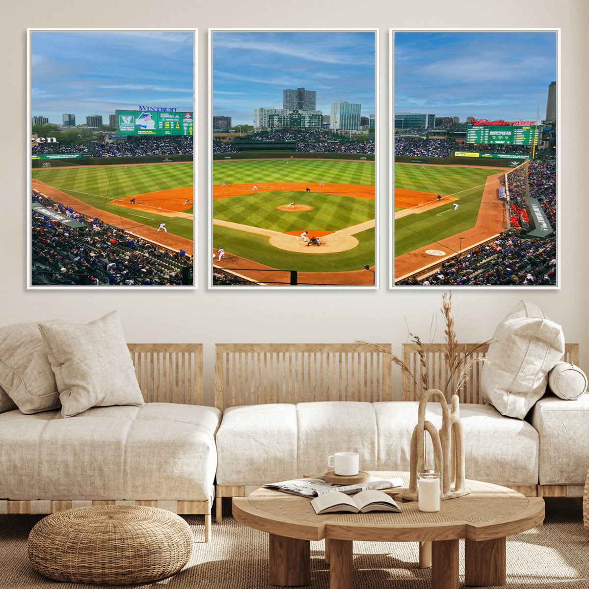 Wrigley Field Chicago Cubs Panoramic Canvas Print –