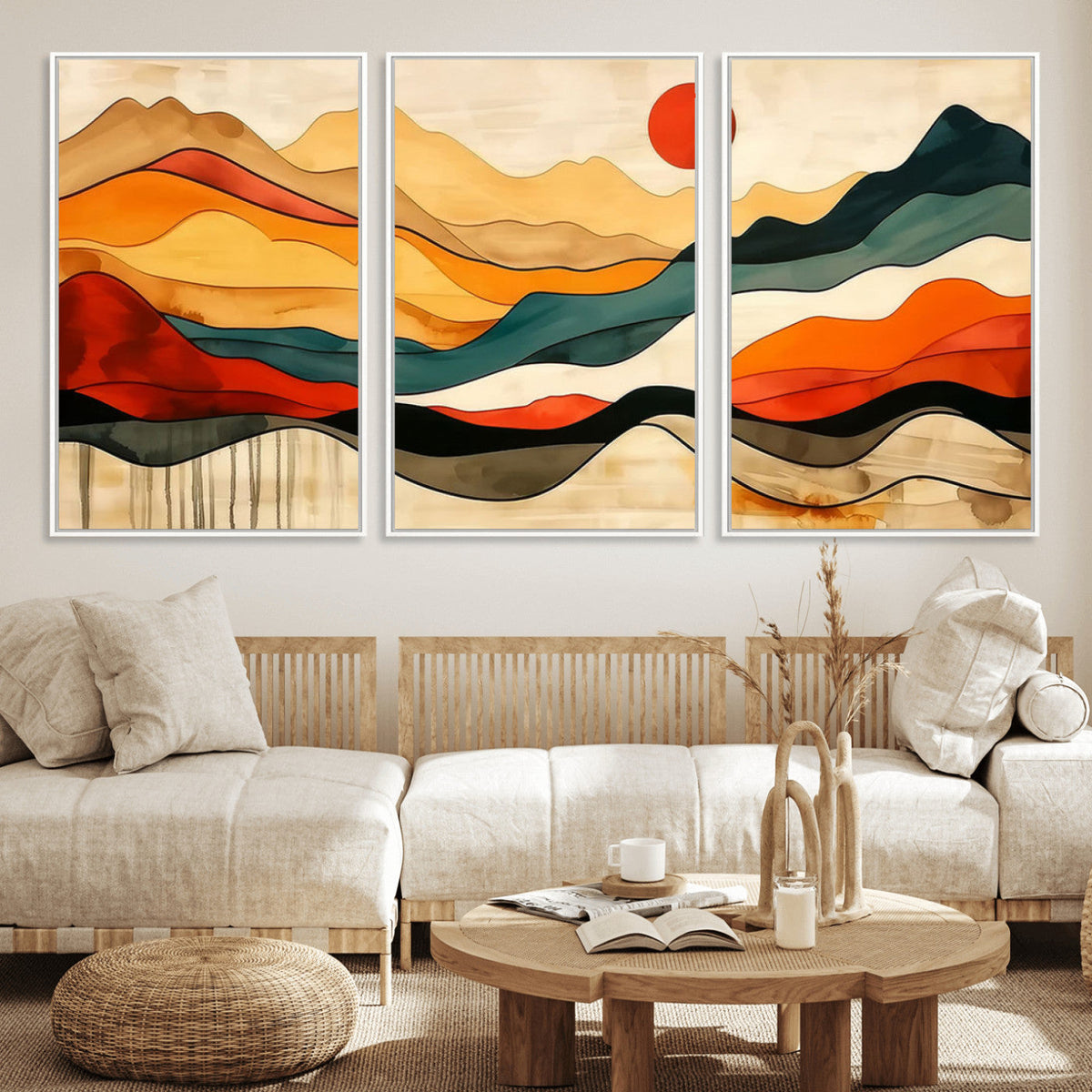 Mid Century Wall Art Print - Abstract Woodland Print -