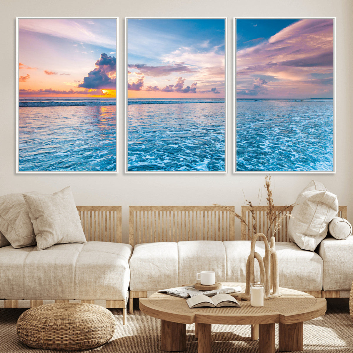Ocean Sunset Canvas Wall Art Print – Tranquil Seascape