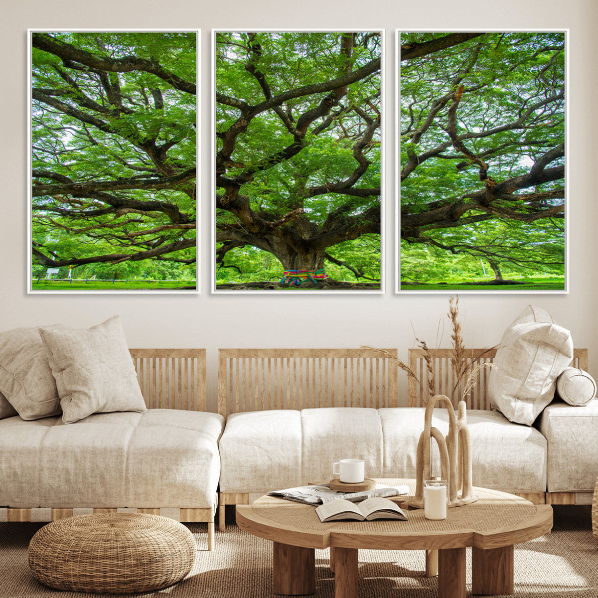 Oak Tree Wall Art Print, Forest Canvas Wall Art for Home and