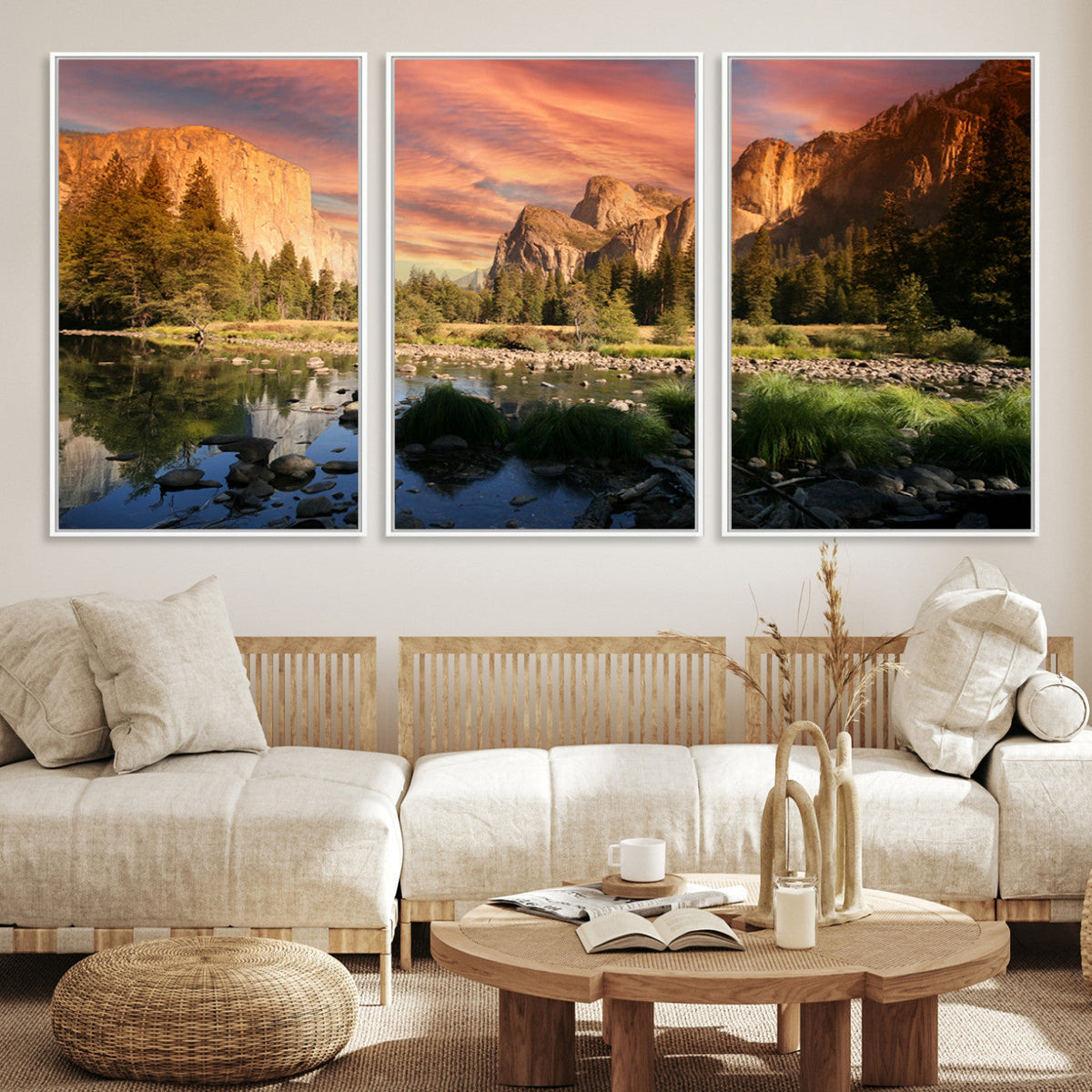 Yosemite Valley Wall Art, El Capitan Sunset Canvas Print,