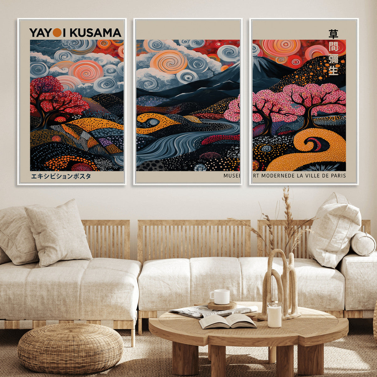 Modern Japanese Wall Art Canvas Print – Framed Contemporary