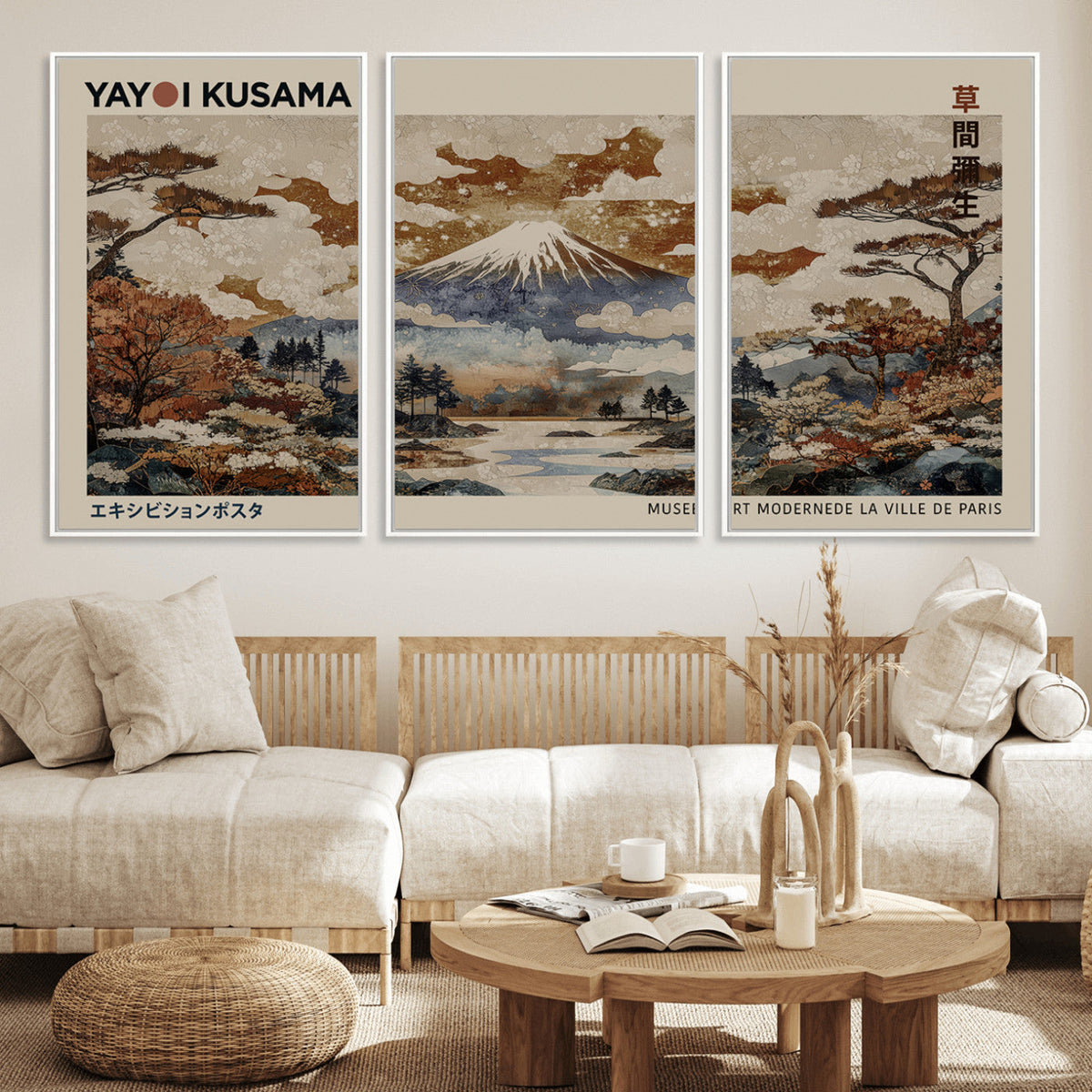 Yayoi Kusama Wall Art Canvas Print – Framed Modern Japanese