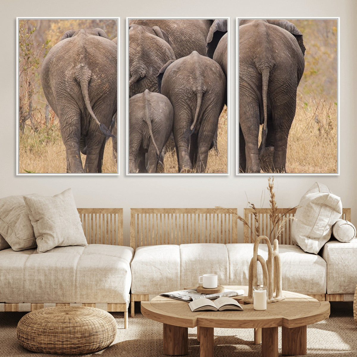 Wild Elephant Wall Art Canvas Print