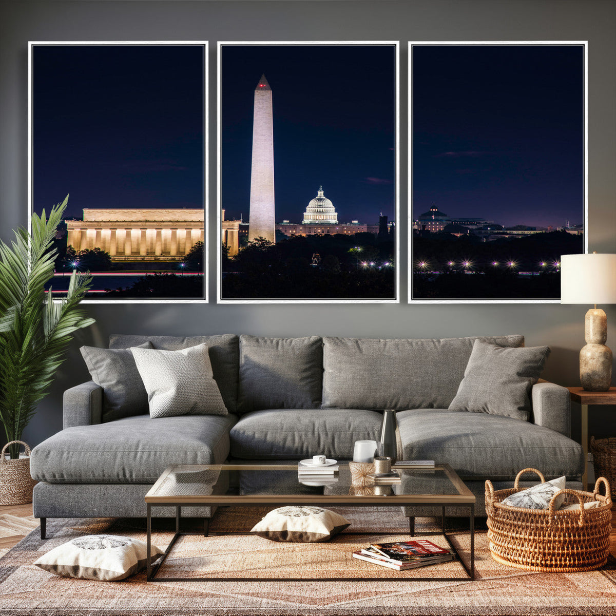 Washington White House Skyline Wall Art Canvas Print –