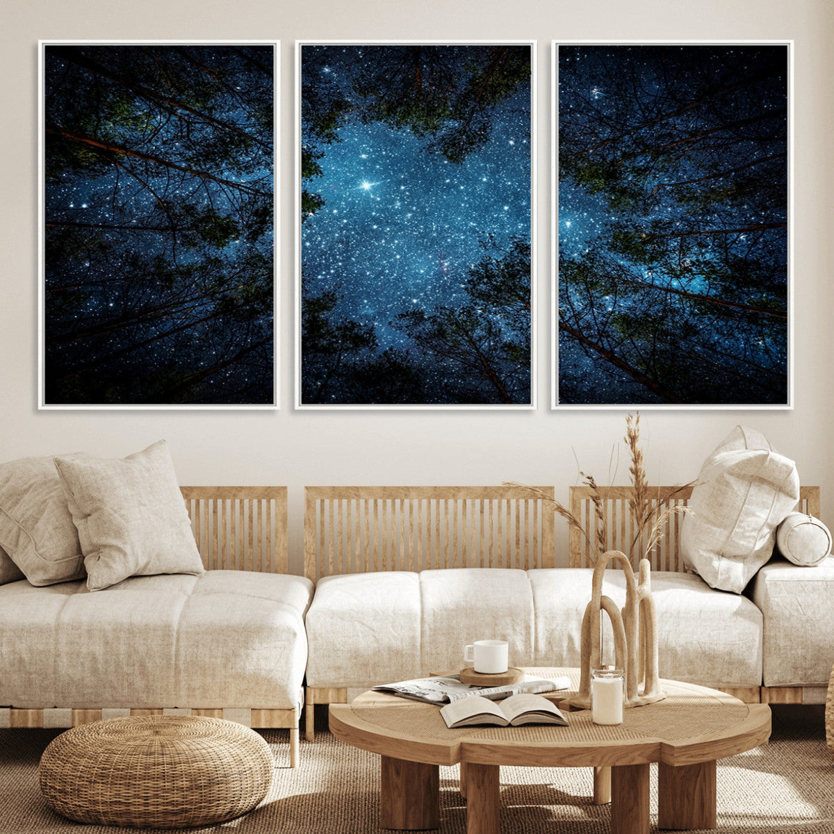 Forest and Stars Wall Art Canvas Print